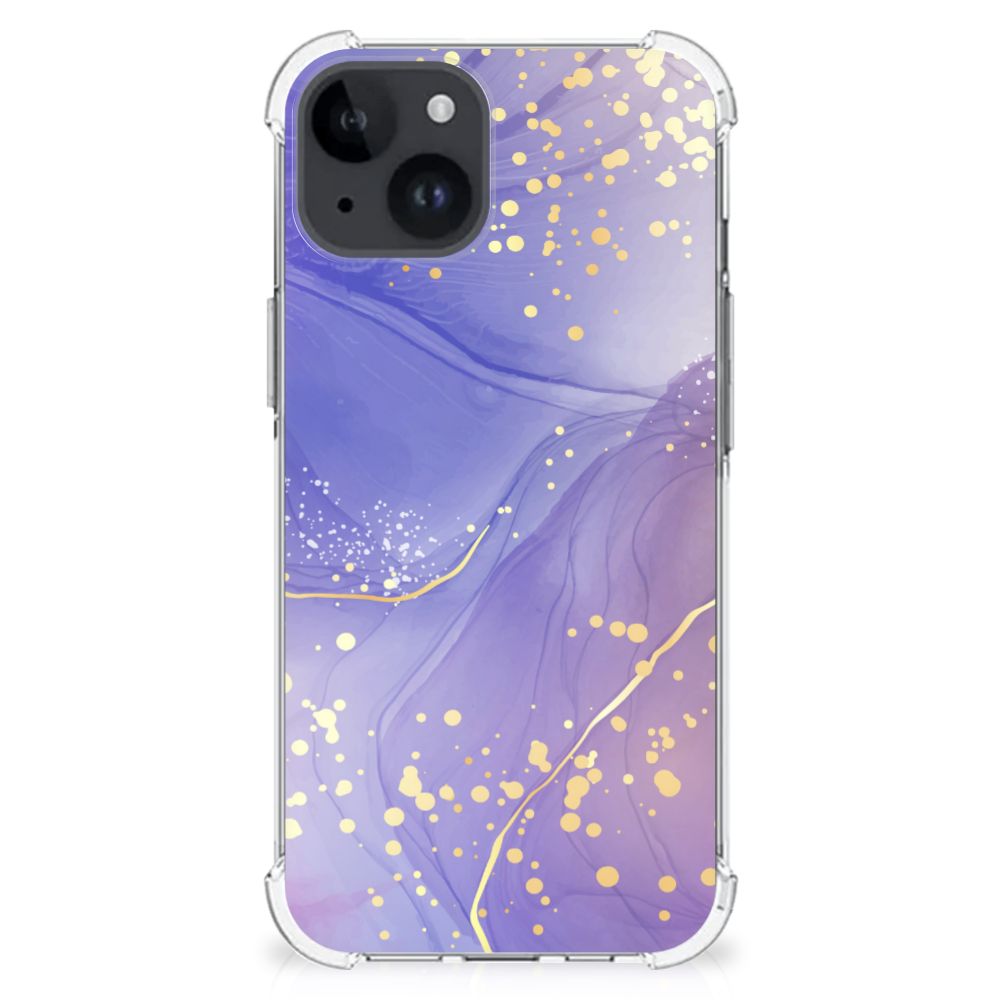 Apple iPhone 15 Plus Back Cover Watercolor Paars achterzijde