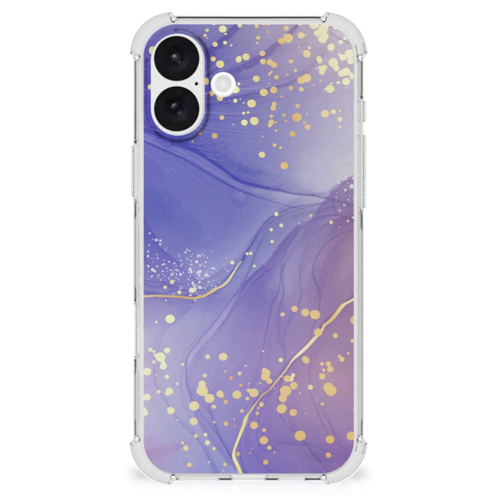 Apple iPhone 16 Plus Back Cover Watercolor Paars achteraanzicht