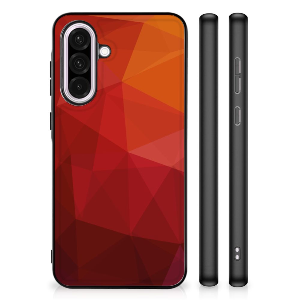 Samsung Galaxy A56 Backcover Polygon Red design voorzijde zijkanten