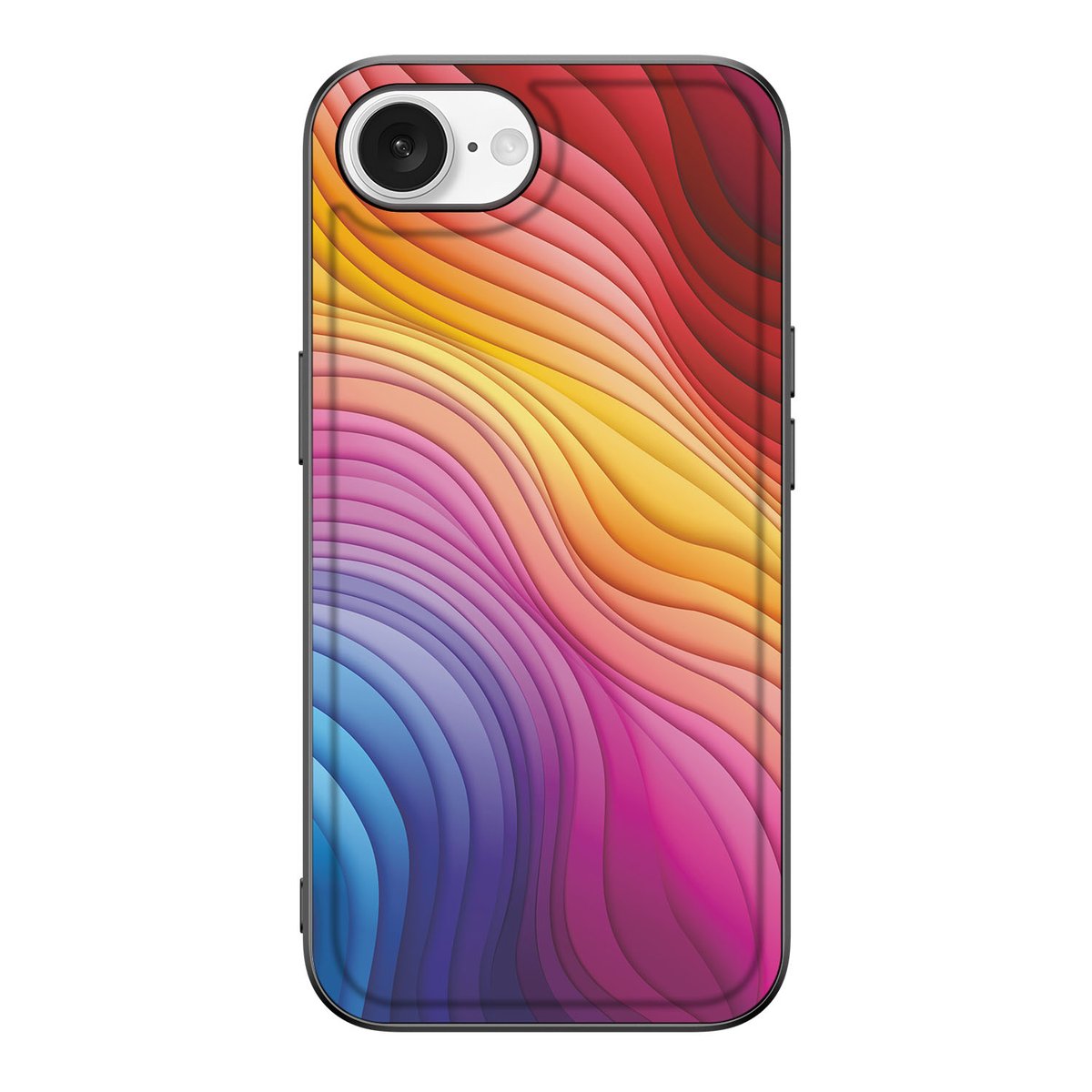 iPhone 16e Backcover voor iPhone 16e Regenboog design kleurrijk aanzicht