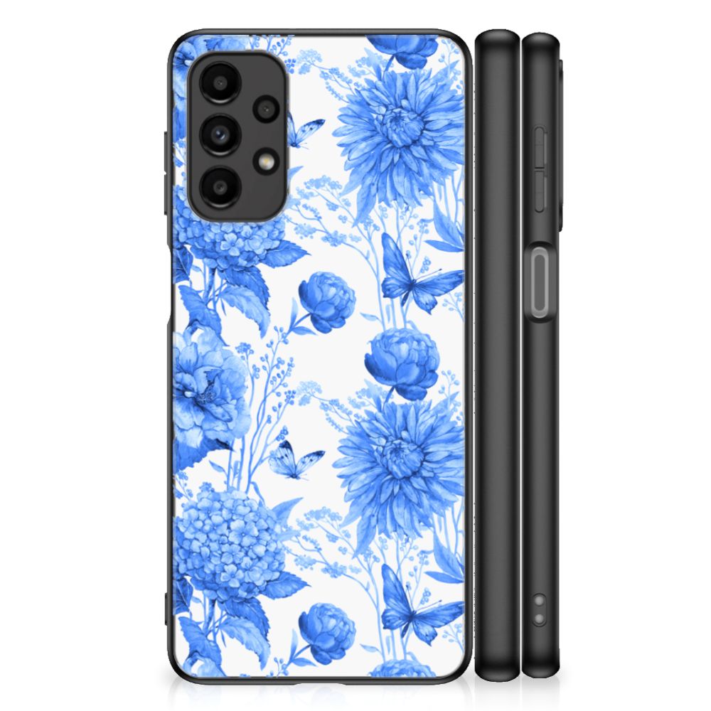 Bloemen Hoesje voor Samsung Galaxy A13 4G Flowers Blue B2C Telecom