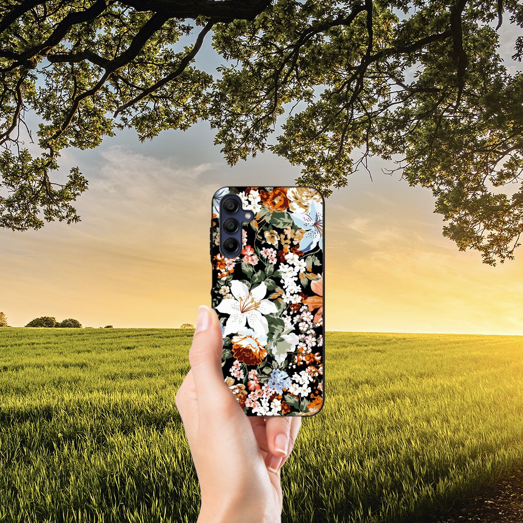 Bloemen Hoesje voor Samsung Galaxy A15 Dark Flowers B2C Telecom