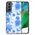 Bloemen Hoesje voor Samsung Galaxy S21FE Flowers Blue B2C Telecom