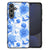 Samsung Galaxy S24 FE Bloemen Hoesje Flowers Blue voorkant