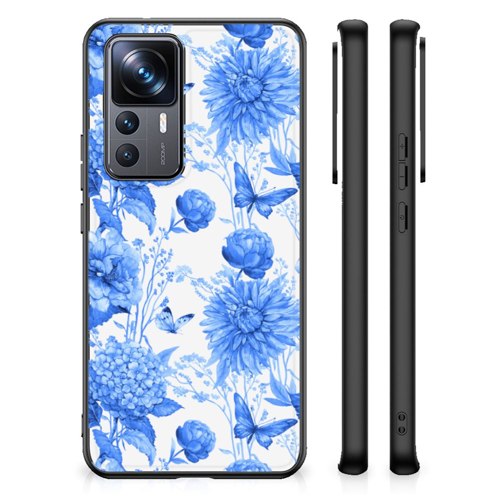 Bloemen Hoesje voor Xiaomi 12T | 12T Pro Flowers Blue B2C Telecom