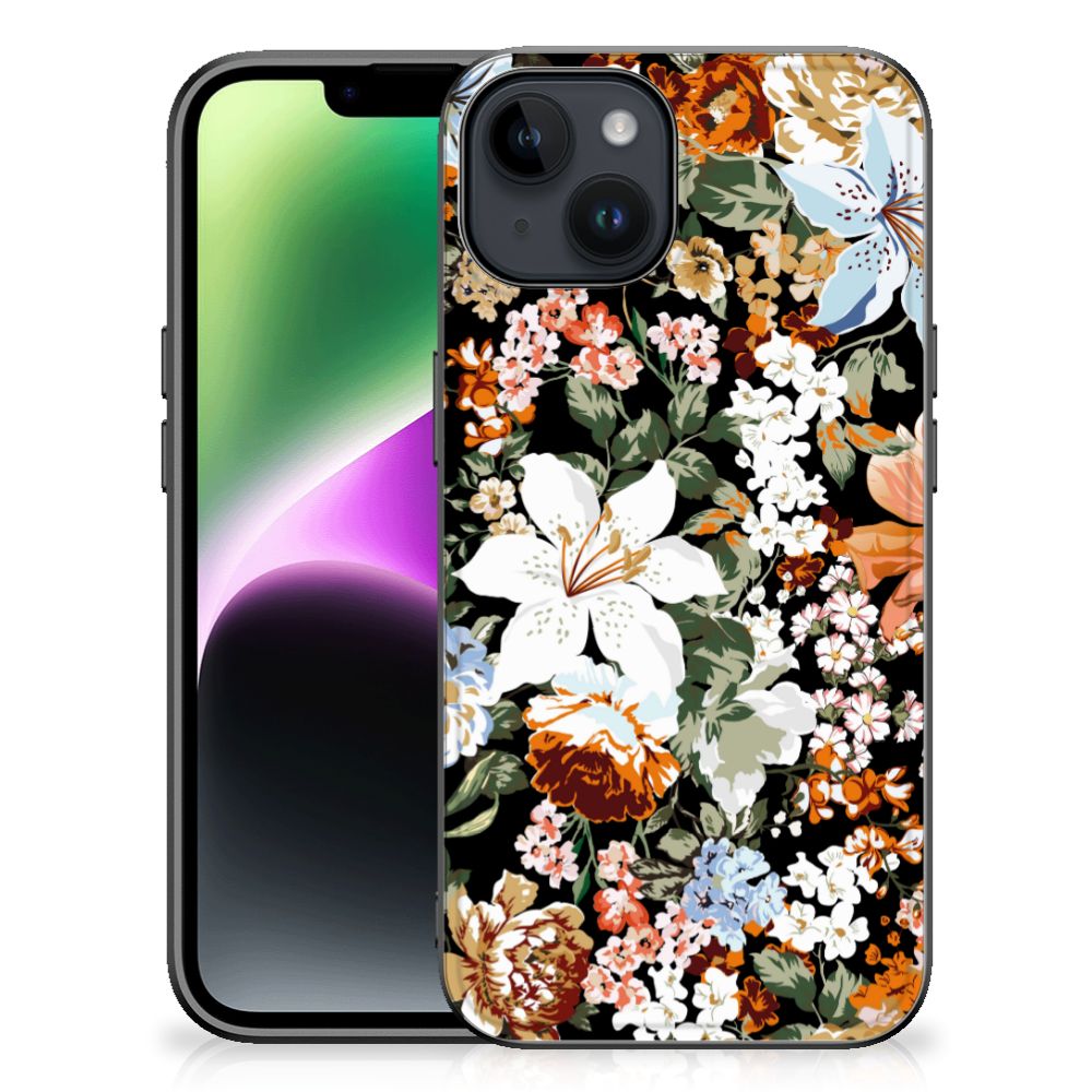 Bloemen Hoesje voor iPhone 15 Dark Flowers B2C Telecom