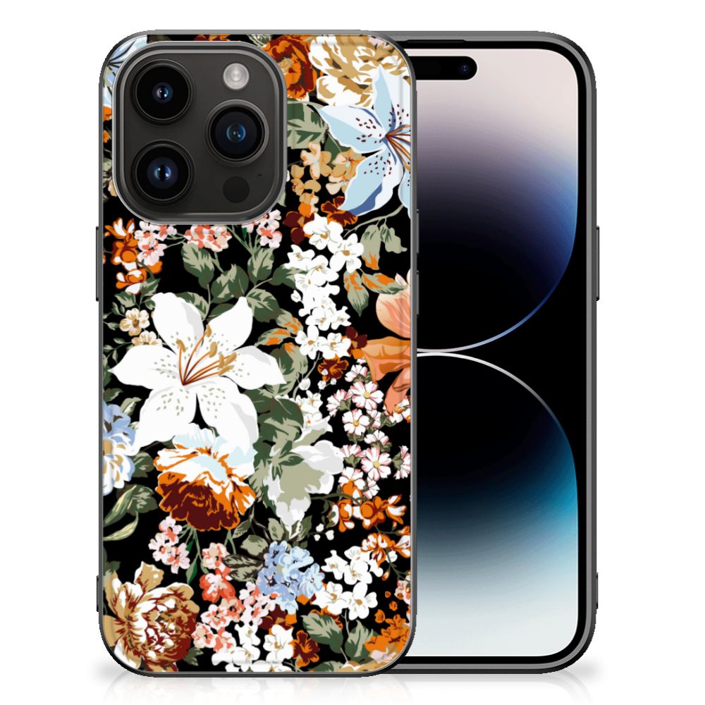 Bloemen Hoesje voor iPhone 15 Pro Dark Flowers B2C Telecom