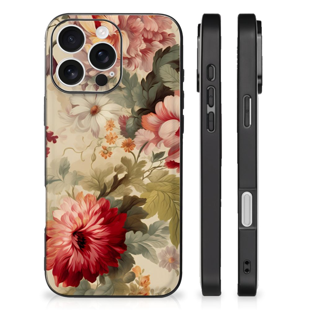 Apple iPhone 16 Pro Bloemen Hoesje Bloemen aanzicht zijkanten