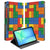 Blokken Book Case Hoesje met Standaard Samsung Galaxy Tab S10 FE | Tab S9 FE kleurrijk design tablet aanzicht