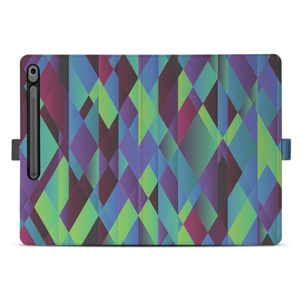 Samsung Galaxy Tab S10 FE Plus Book Case Hoesje met Standaard Abstract Green Blue achterkant