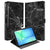 Samsung Galaxy Tab S10 FE Plus Book Case Hoesje met Standaard Marmer Zwart voorkant achterzijde