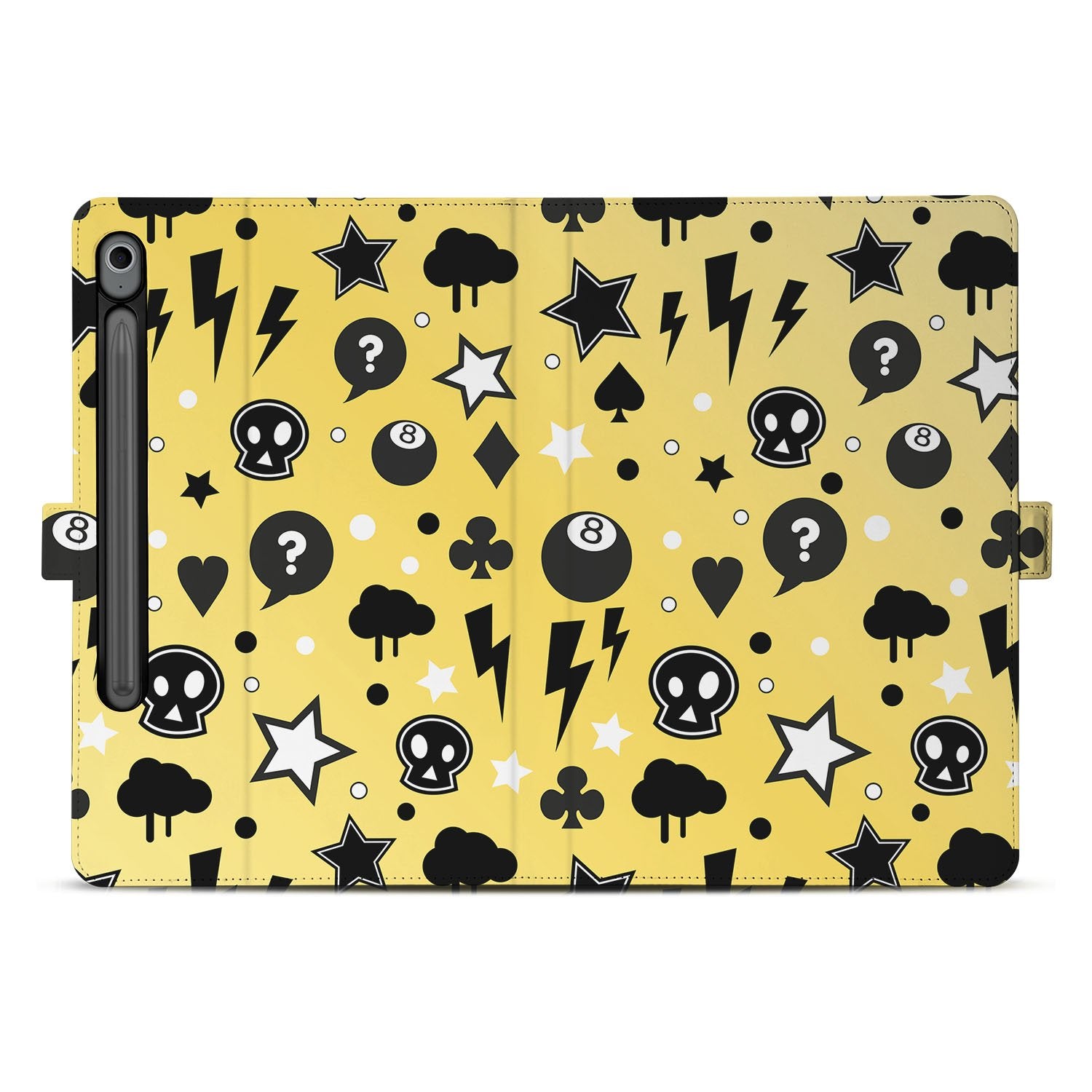 Samsung Galaxy Tab S10 FE | Tab S9 FE Book Case Hoesje met Standaard Punk Yellow achterzijde design