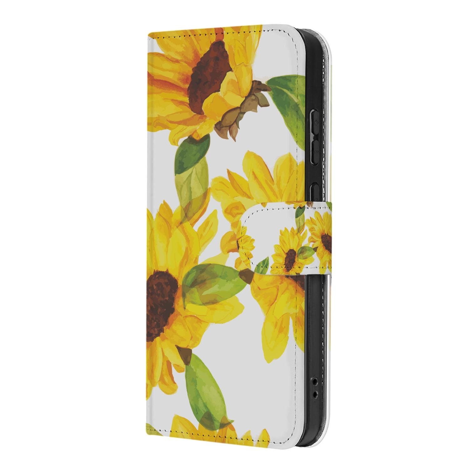 Kunstleren klaphoesje met Zonnebloemen design voor de Samsung Galaxy S26 FE