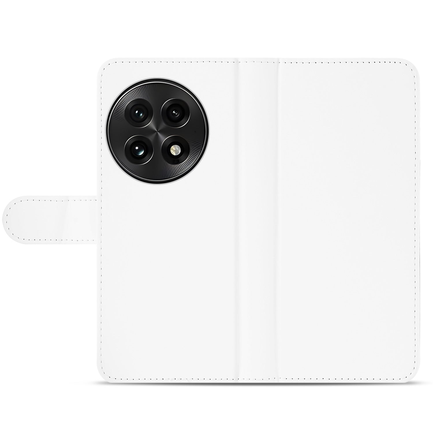 OnePlus 13 Book Case Telefoonhoesje Wit met Pasjeshouder voorkant