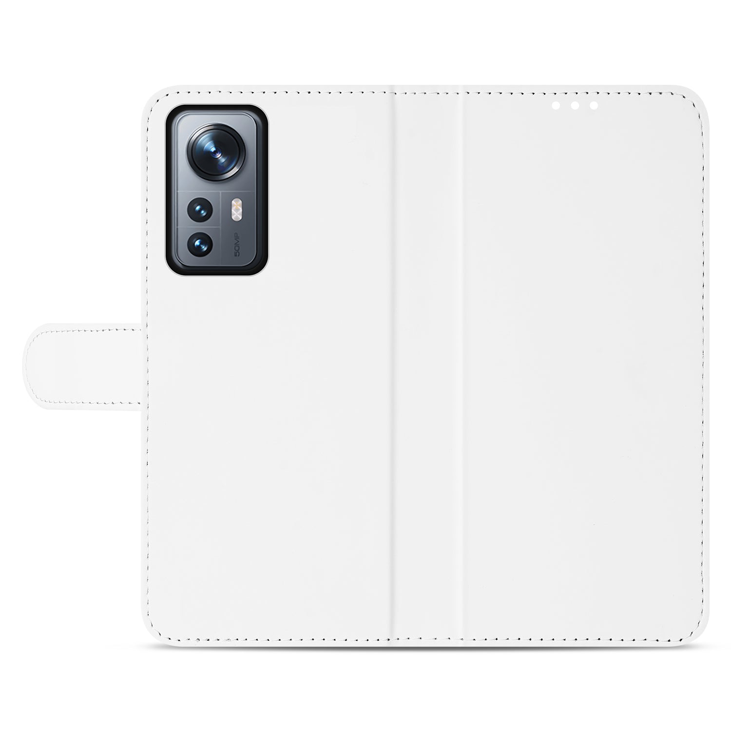 Book Case Telefoonhoesje voor de Xiaomi 12 Pro Wit met Pasjeshouder