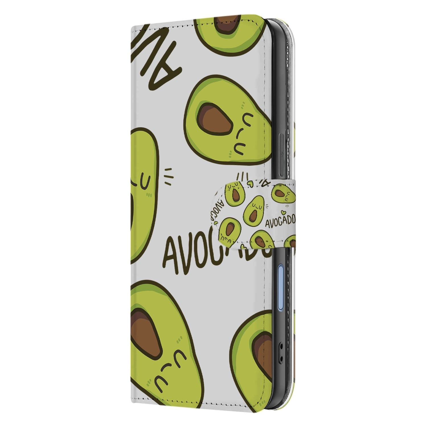 Book Case iPhone 17 Avocado Singing Groen Met 3 Pasjes avocado design aanzicht