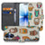 Book Case iPhone 17 Vrolijke Uilen Pasjeshoesje vrolijke uilen design voorkant