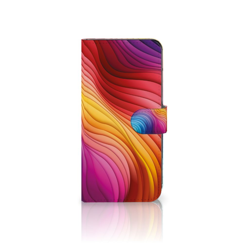Motorola Moto G85 Book Case Regenboog designkleur aanzicht