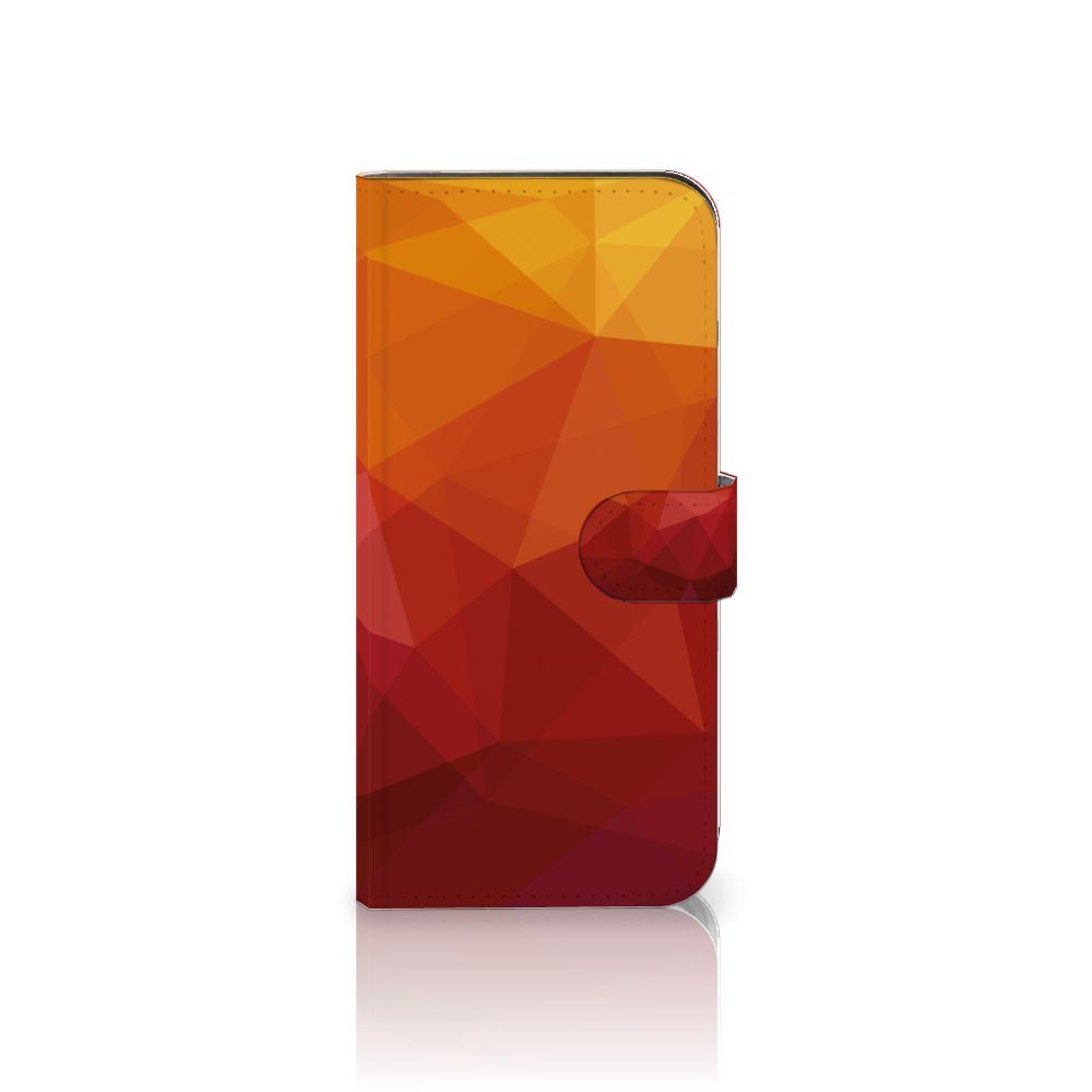 OnePlus Nord 4 Book Case voor OnePlus Nord 4 Polygon Red abstract ontwerp zij aanzicht