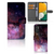Book Case voor Samsung Galaxy A14 4G Galaxy met heelal design, slotlipje en ruimte voor pasjes.