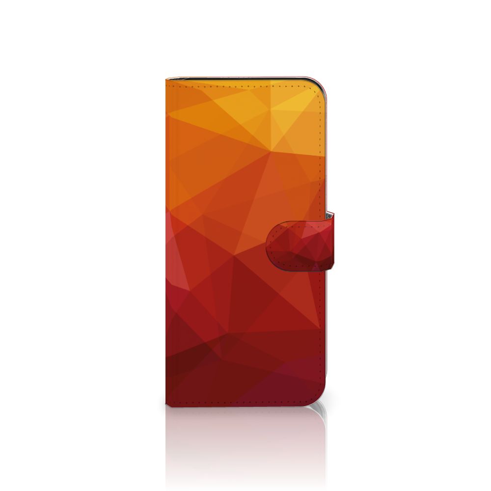 Samsung Galaxy A36 Book Case Polygon Red abstract design voorzijde