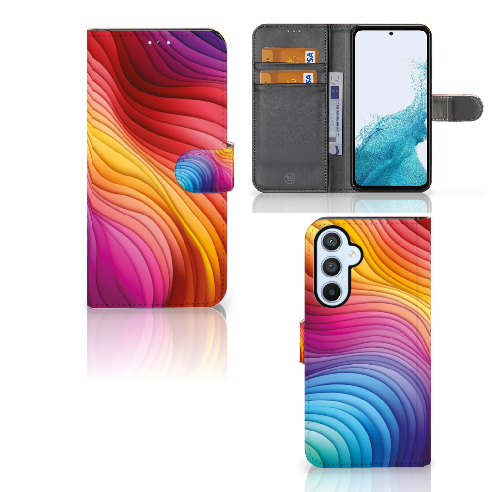 Book Case voor Samsung Galaxy A54 5G Regenboog