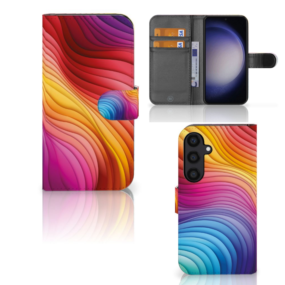 Samsung Galaxy S24 Book Case Regenboog zij aanzicht binnen aanzicht