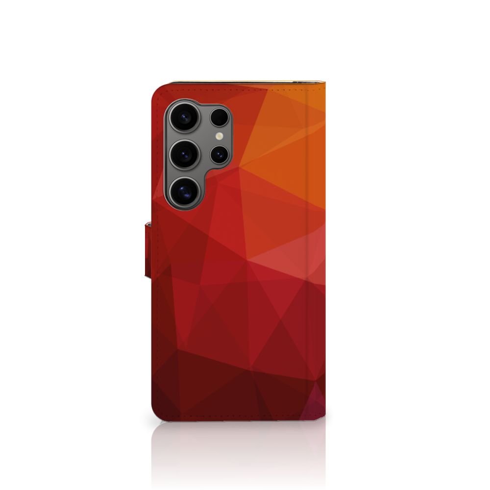 Samsung Galaxy S25 Ultra Book Case Polygon Red voorkant