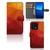 Xiaomi 13 Book Case voor Xiaomi 13 Polygon Red design abstract kleurverloop aanzicht