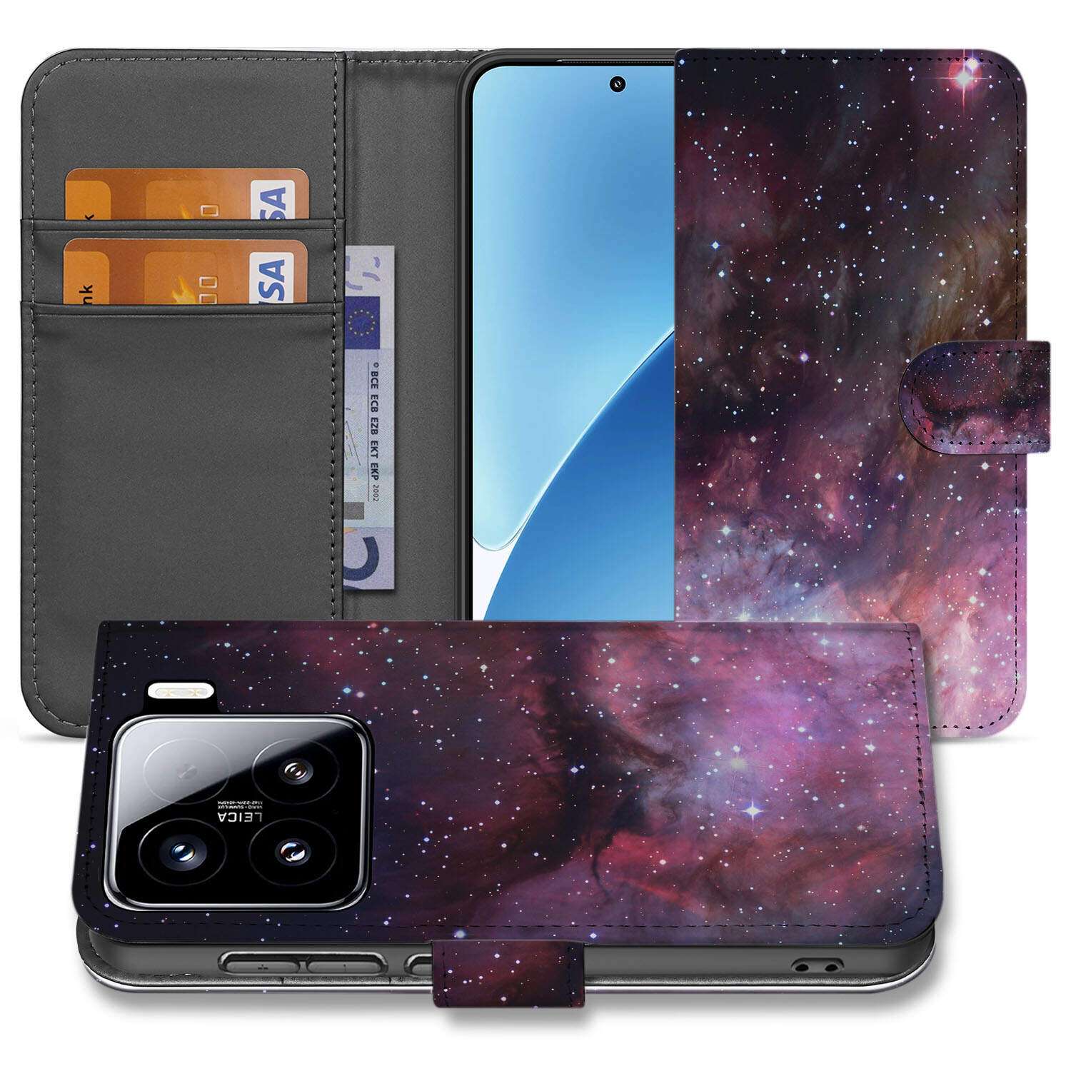 Xiaomi 15 Book Case voor Xiaomi 15 Galaxy ontwerp Galaxy aanzicht
