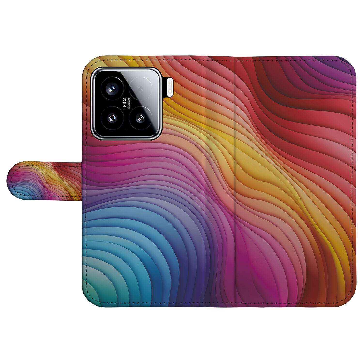 Xiaomi 15 Book Case Regenboog voorkant kleurrijk design