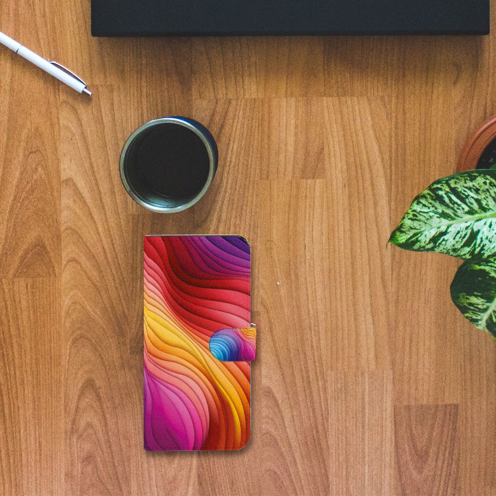 Xiaomi Redmi Note 12 Pro Plus Book Case Regenboog bovenaanzicht
