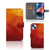 Book Case voor iPhone 15 Plus Polygon Red met abstracte polygonen in rood en oranje kleuren đ.