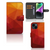 Book Case voor iPhone 15 Polygon Red - Abstract design met verschillende kleuren en ruimte voor pasjes.