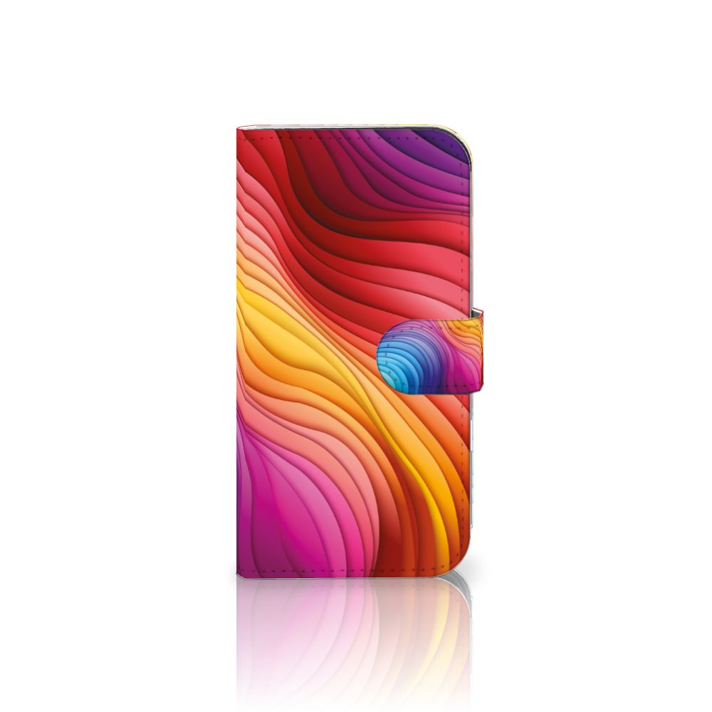iPhone 16 Book Case voor iPhone 16 Regenboog designkleurenspectrum aanzicht