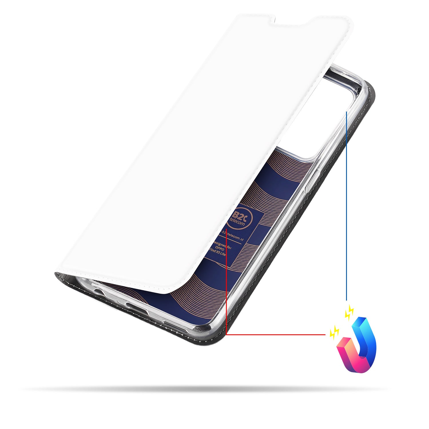Book Cover OPPO Find X5 Lite | Reno7 5G Hoesje Wit met Pashouder