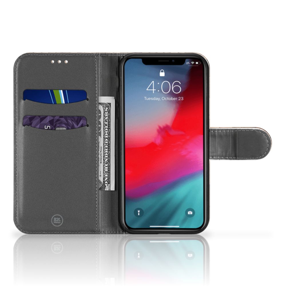 Apple iPhone 11 Pro Book Style Case voor Apple iPhone 11 Pro Wooden Cubes aanzicht