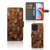 Book Style Case voor Motorola Edge 40 Pro Wooden Cubes met houten blokken design voor bescherming en duurzaamheid.