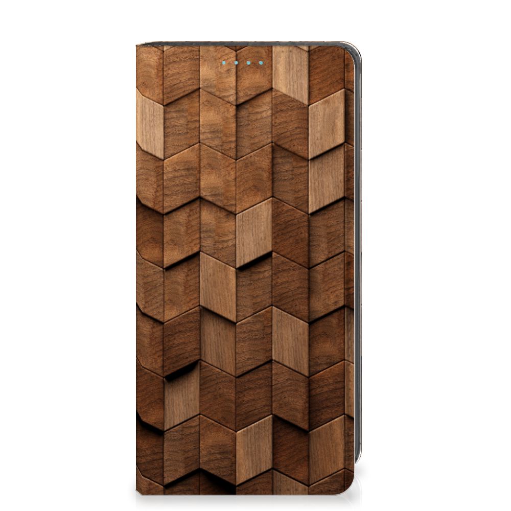 Samsung Galaxy A53 Book Wallet Case Wooden Cubes vooraanzicht
