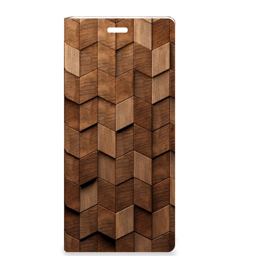 Sony Xperia XZ | XZs Book Wallet Case Wooden Cubes vooraanzicht