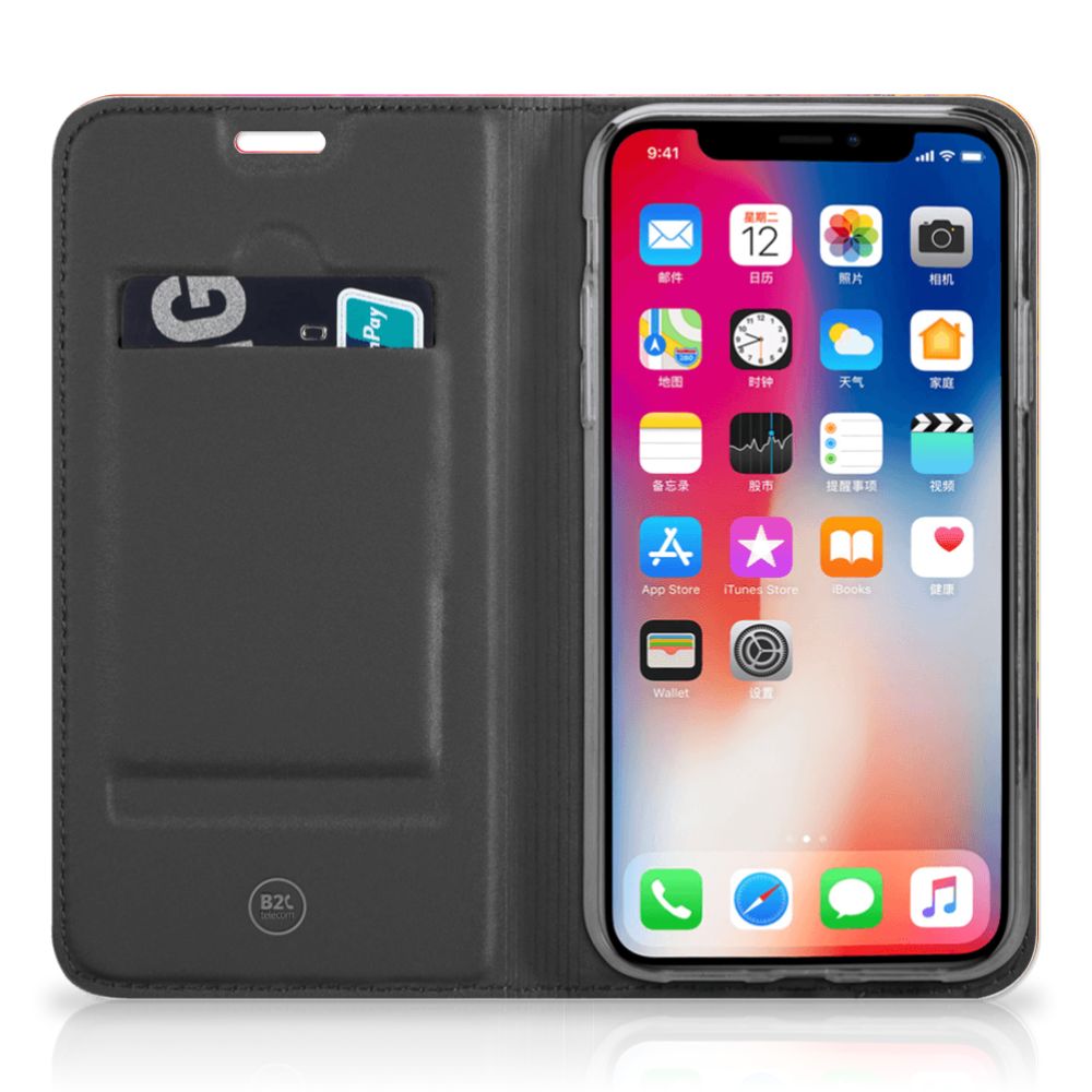 Bookcase Apple iPhone Xr Tulips hoesje binnenkant pasjesvak voorzijde