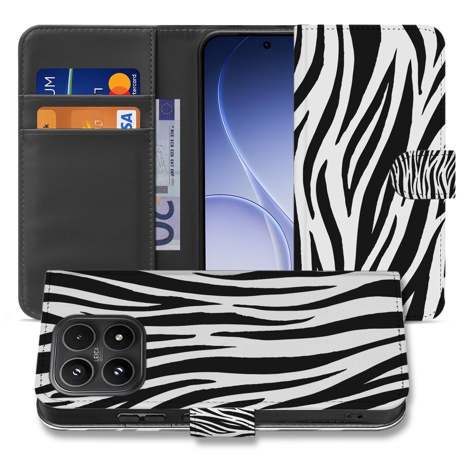 Xiaomi 17 bookcase Zebra, voorkant met gesloten klep