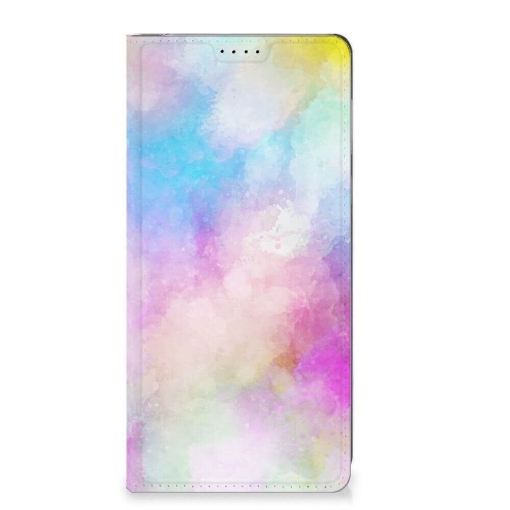 Bookcase Motorola Edge 40 Neo Watercolor Light kleurrijk ontwerp voorzijde
