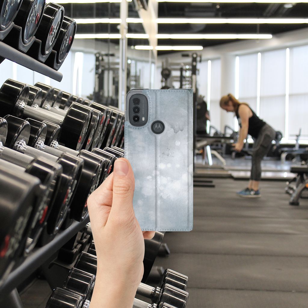 Bookcase Motorola Moto E20 Painting Grey hand gym fitness equipment