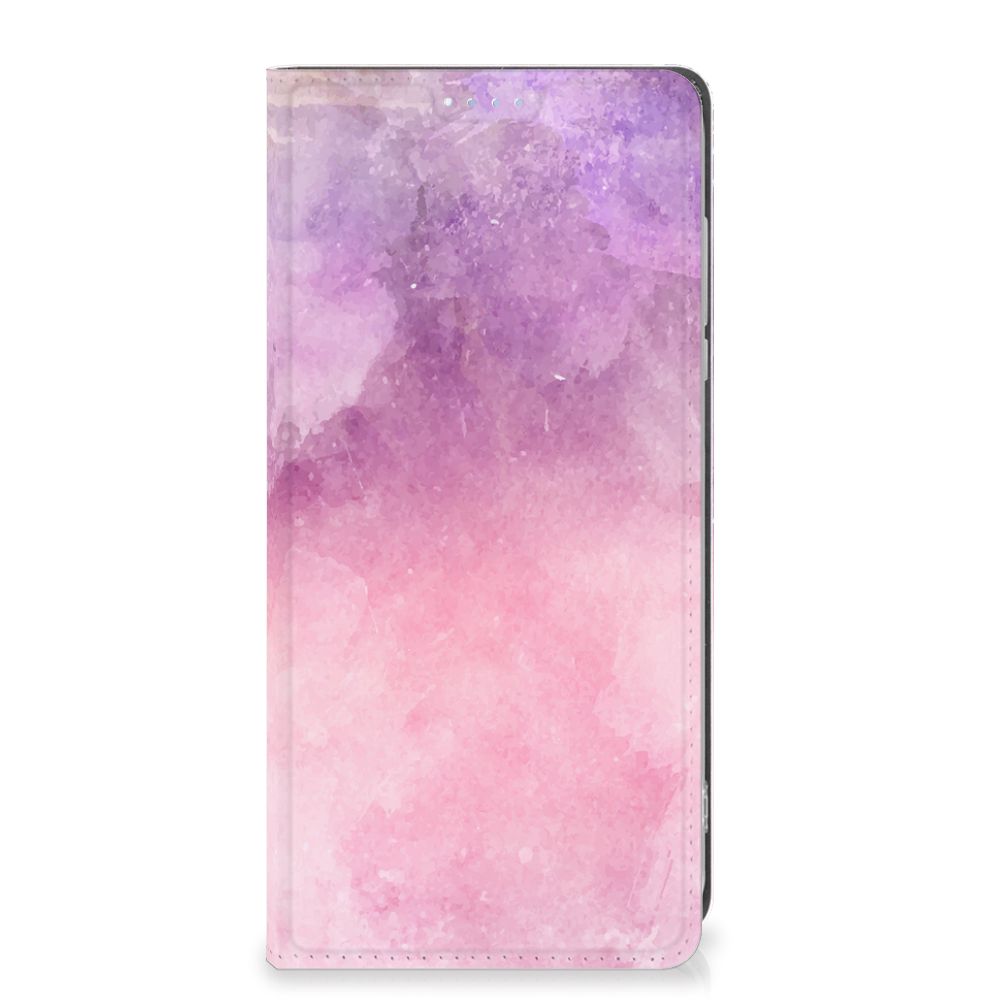 Bookcase Motorola Moto G84 Pink Purple Paint design roze paars aanzicht