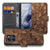 Motorola Moto G86 Bookcase Bruin Houtprint Vooraanzicht.