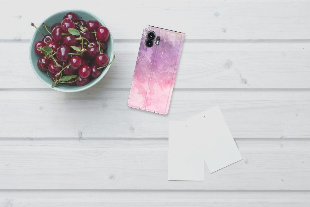 Nothing Phone (2) Bookcase Pink Purple Paint aanzicht