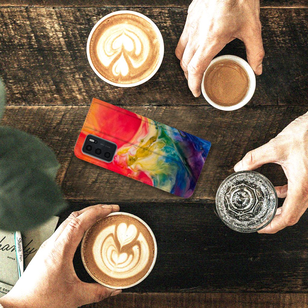 Bookcase OPPO A54s | A16 | A16s Watercolor Dark - B2C Telecom