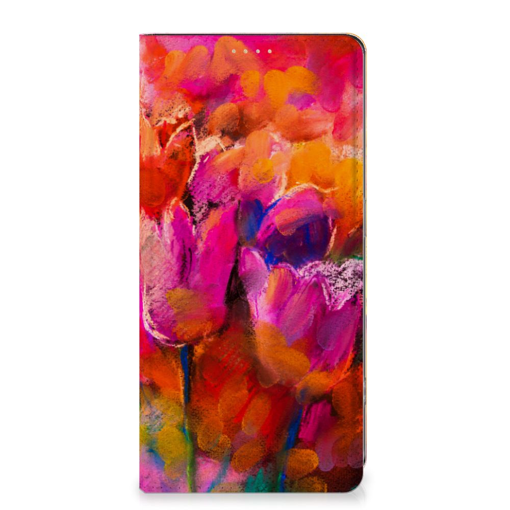 Bookcase OPPO Reno8 T 4G Tulips voorkant kleurrijk ontwerp