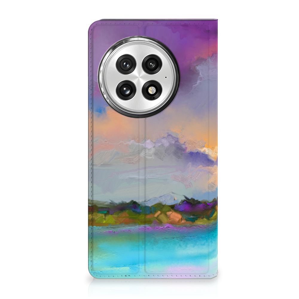 Bookcase OnePlus 13 Boat hoesje abstract schilderij bootje meer